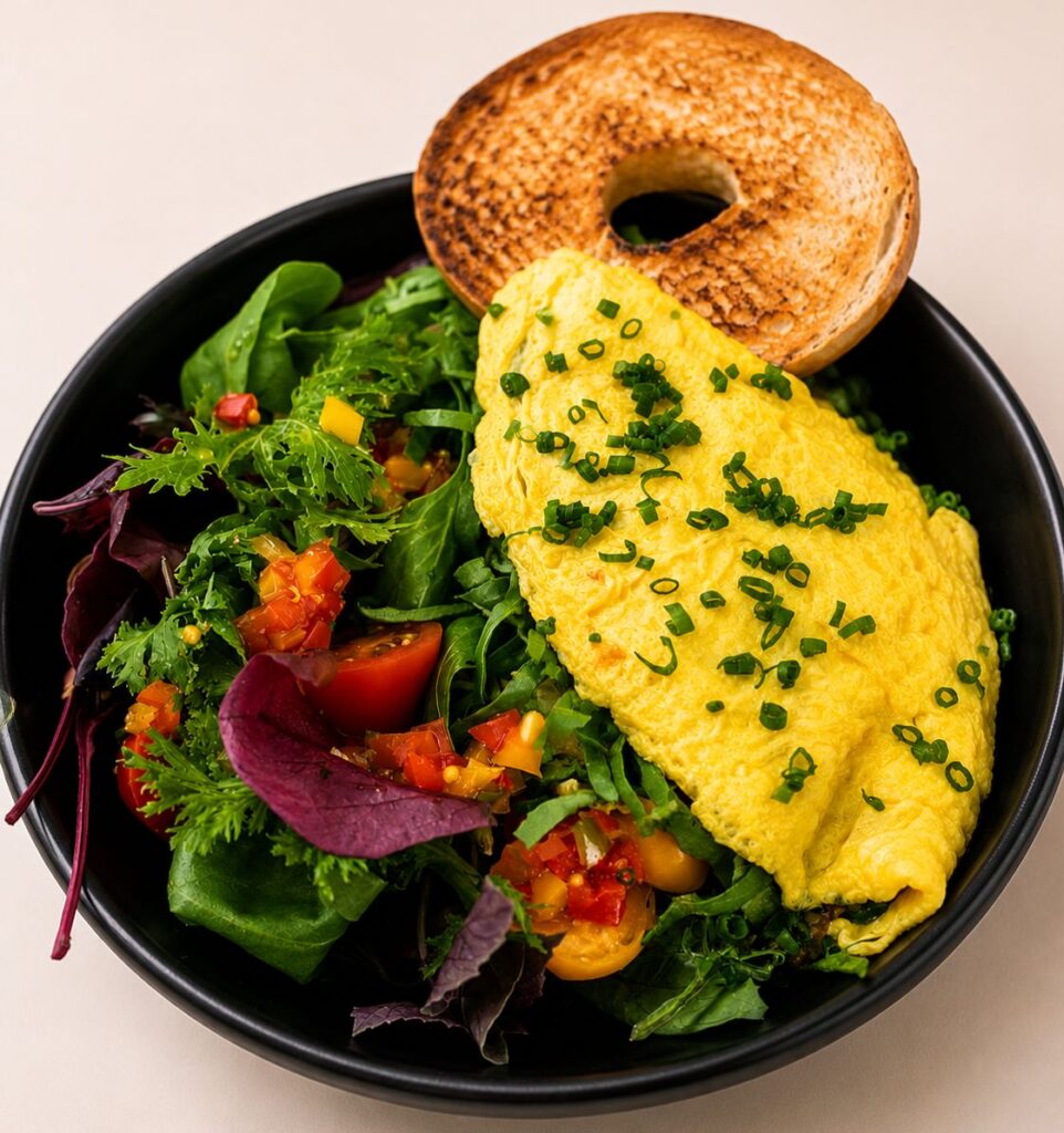 Spinach Mozarella Omelette (chicken/sausage)